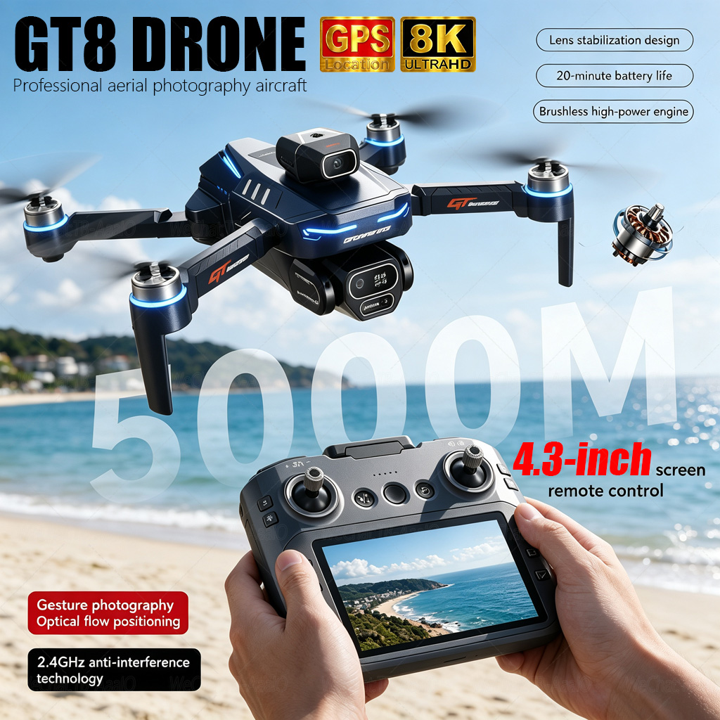Drone Rc Ufo - NOVO Drone GT8 HD RC 4K