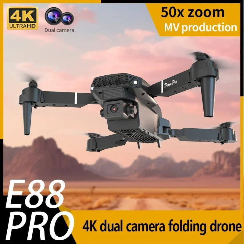 Rc Drone E88 - Mini Drone E88 com Câmera 4K