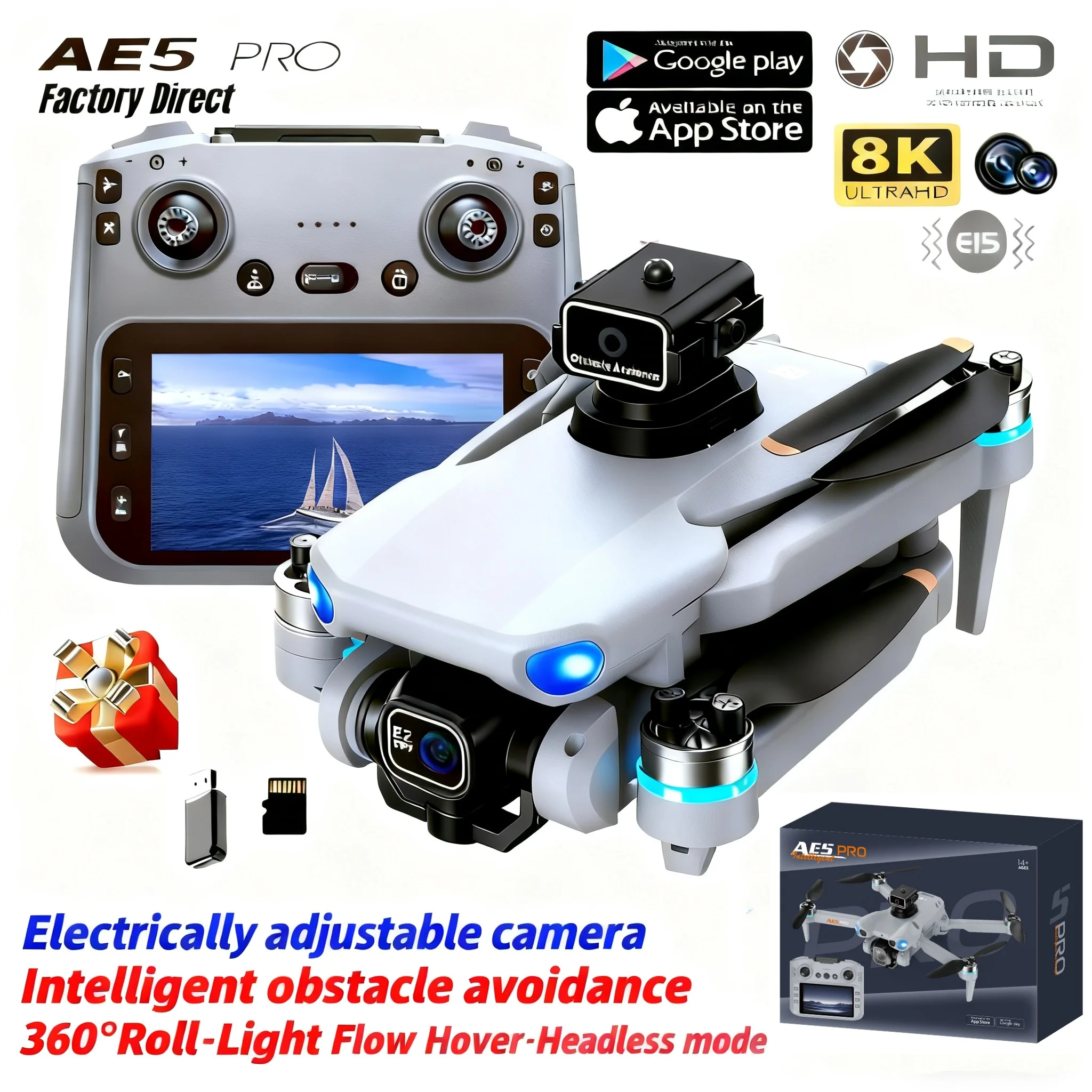 Drone Pro Rc Ufo - Drone AE5 Pro 8K HD com