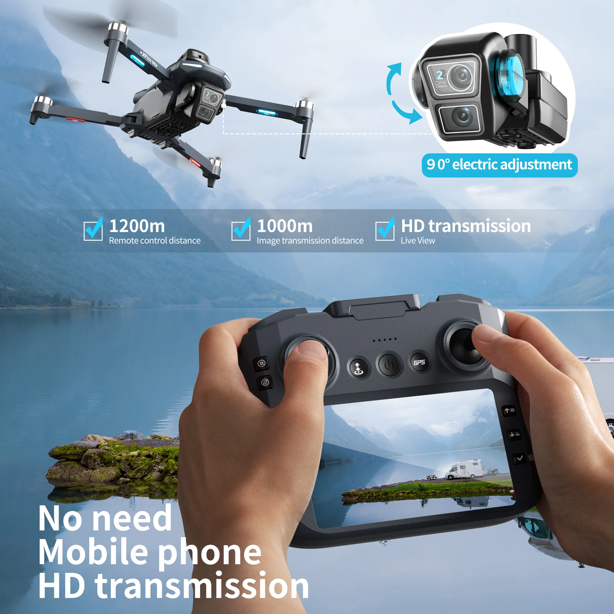 Drone Original XT606 Profissio - Drone Gps Rc Tt36 avaliação e preço
