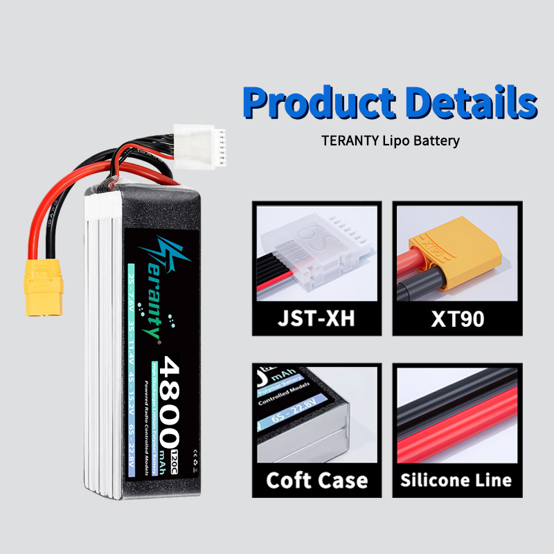 Bateria Lipo TERANTY 6S 4800mA - Drone Rc Leading avaliação e preço