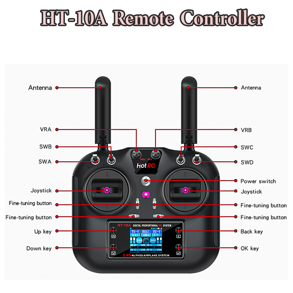 Transmissor Hotrc HT-10A 2.4G  - Drone Rc Boat avaliação e preço